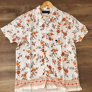 A&F MENS FLORAL COLLARD SHIRT NWT